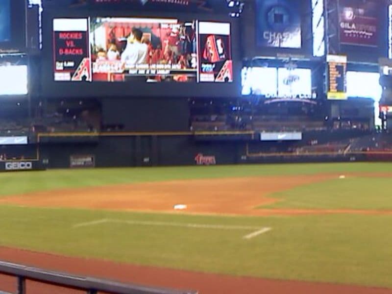 Chase Field during a night game, home of the Arizona Diamondbacks in downtown Phoenix